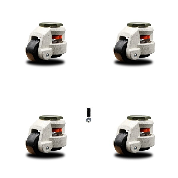 Service Caster Nylon Swivel TS Caster w/1.97" Black Wheel & M12 x 1.75mm x 18mm Stems, 4PK SCC-TSLV20S50-NYR-330-DC-4 - main